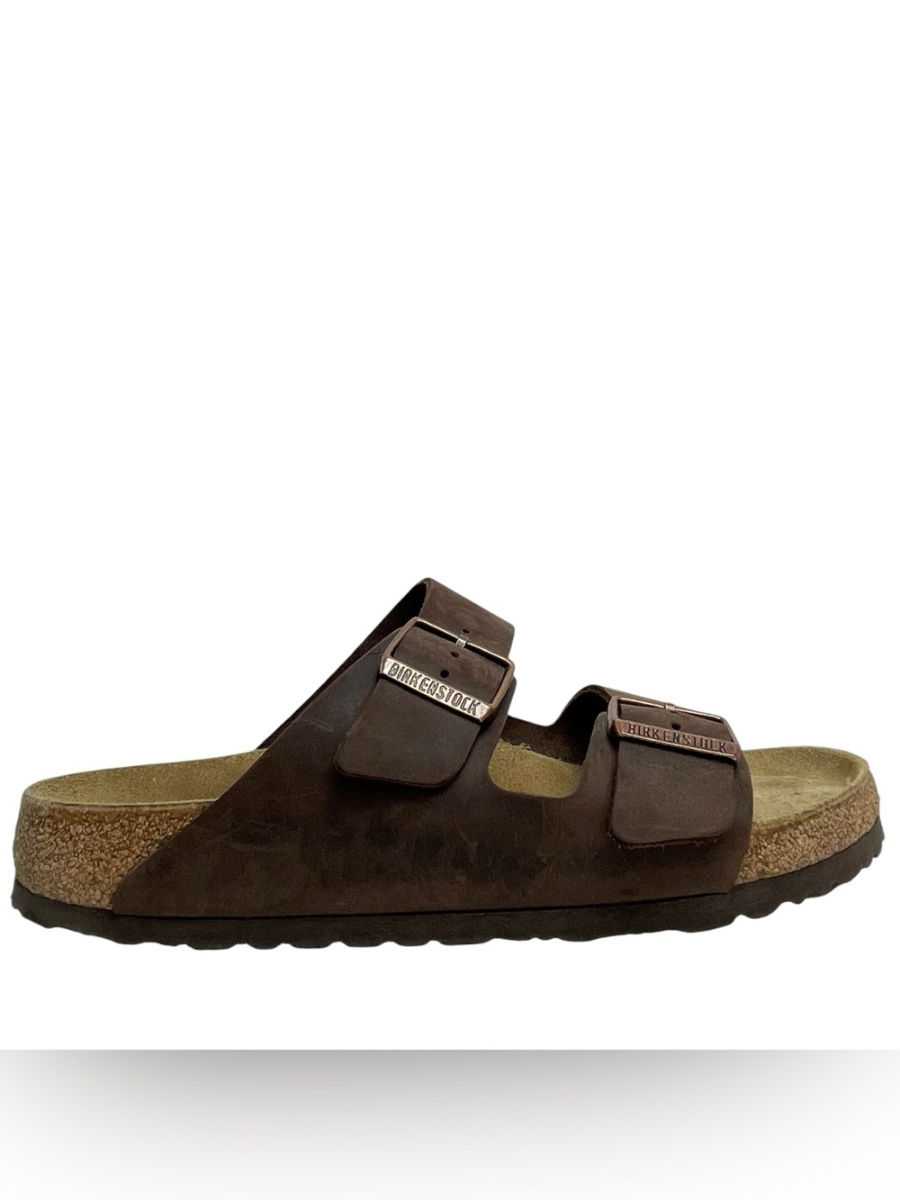 Birkenstock Sandals Double Strap Arizona Brown Leather Men 7-7.5 Women 9-9.5 - Picture 5 of 14